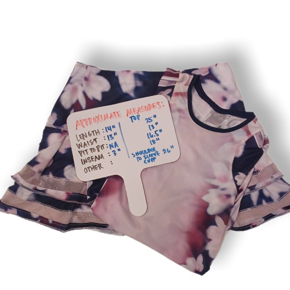 LUCKY IN LOVE tennis set PURPLE DAZE top & skirt/skort  SIZE XS/SMALL - Picture 3 of 5
